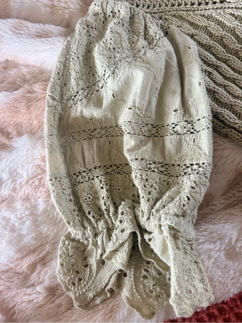 Anthropologie Olive Cream Cable Knit Sweater - Picture 9 of 12